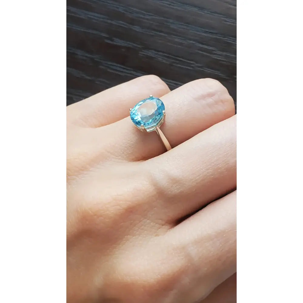 The Juliet - Natural Oval Aquamarine Rings Handmade Handcrafted