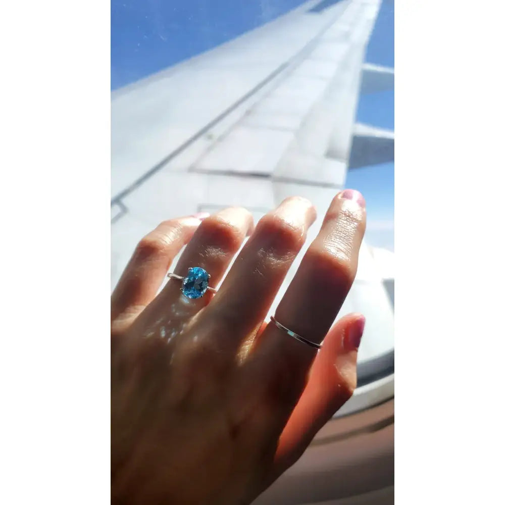 The Juliet - Natural Oval Aquamarine Rings Handmade Handcrafted