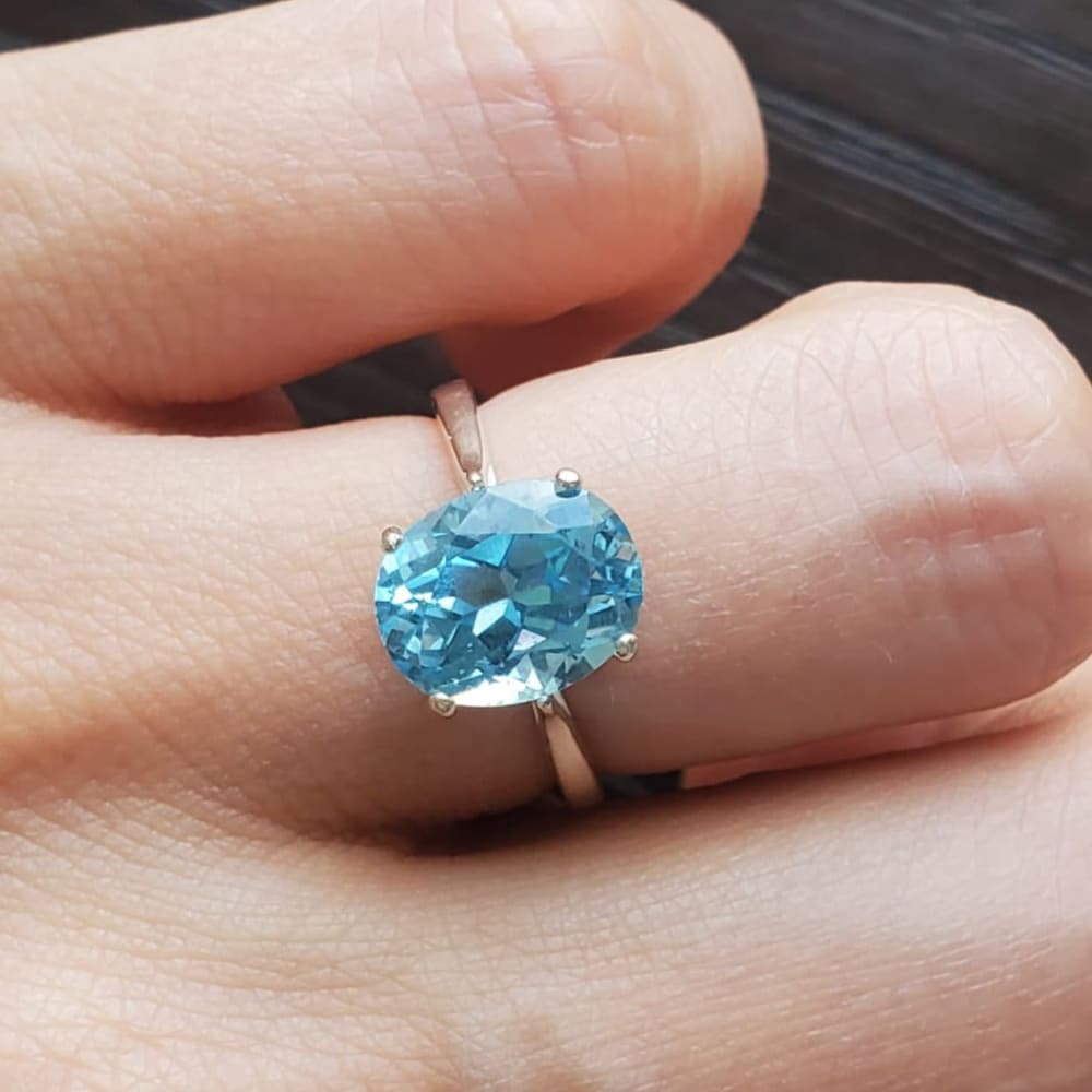 The Juliet - Natural Oval Aquamarine Rings Handmade Handcrafted