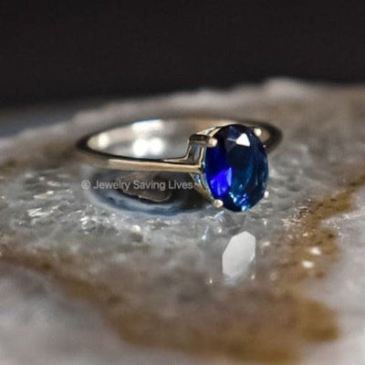 The Juliet - Natural Oval Sapphire Rings Handmade Handcrafted