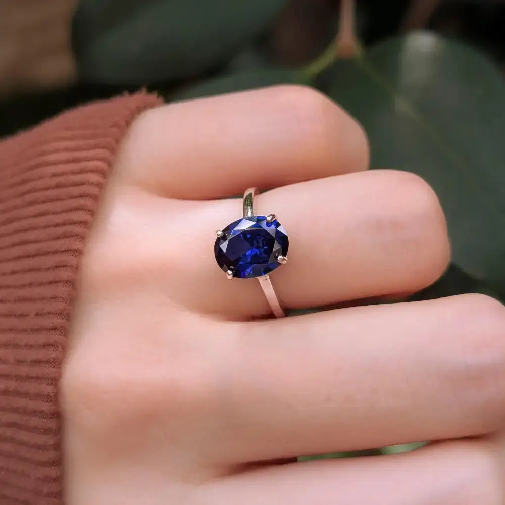 The Juliet - Natural Oval Sapphire Rings Handmade Handcrafted