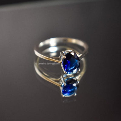 The Juliet - Natural Oval Sapphire Rings Handmade Handcrafted