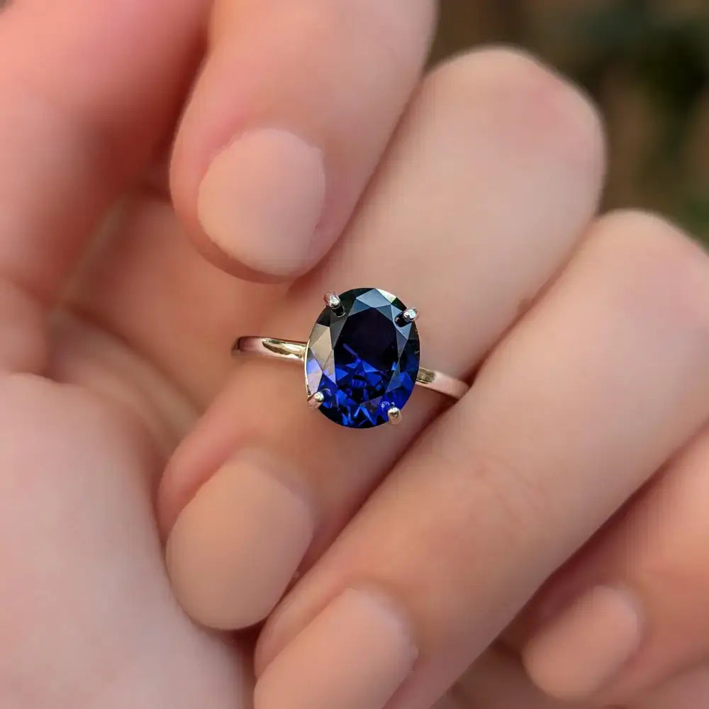 The Juliet - Natural Oval Sapphire Rings Handmade Handcrafted