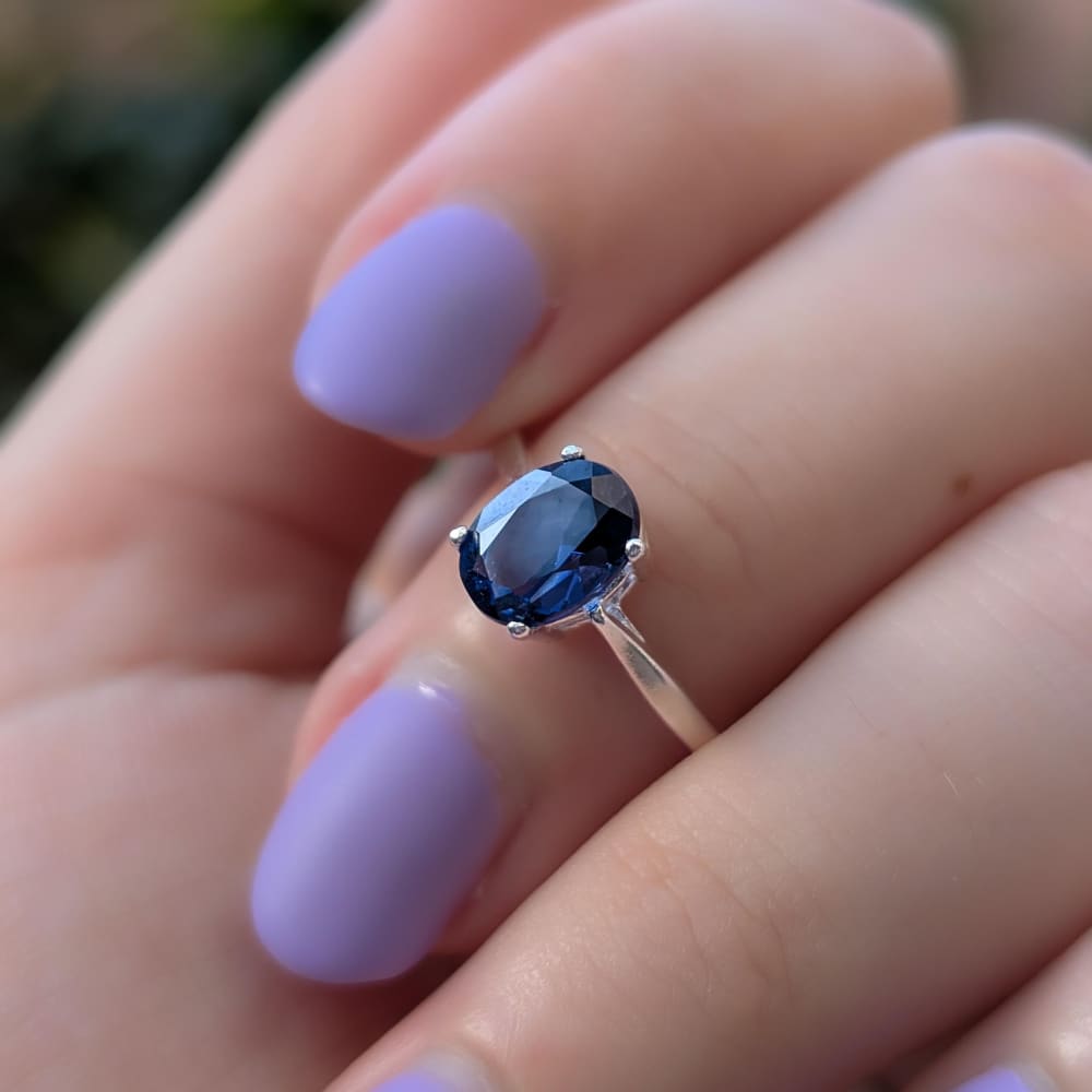 The Juliet - Natural Oval Sapphire Rings Handmade Handcrafted