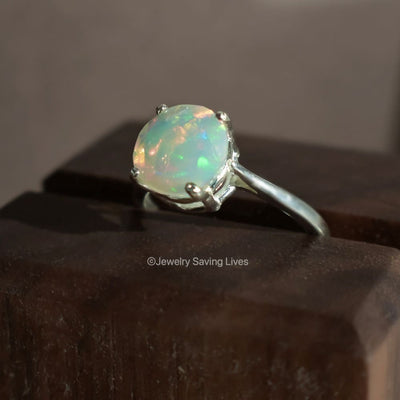 The Juliet - Natural Welo Opal Rings Handmade Handcrafted