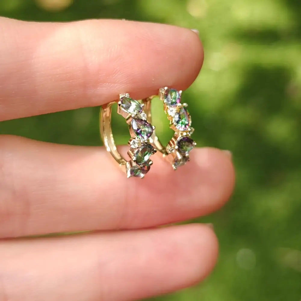 The Legacy Earrings - Alexandrite Hoops Earrings Handmade Handcrafted