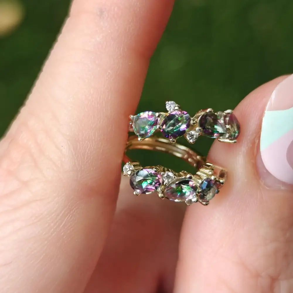 The Legacy Earrings - Alexandrite Hoops Earrings Handmade Handcrafted