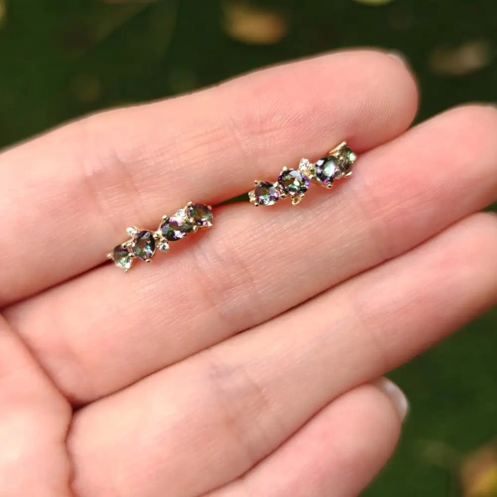 The Legacy Earrings - Alexandrite Hoops Earrings Handmade Handcrafted