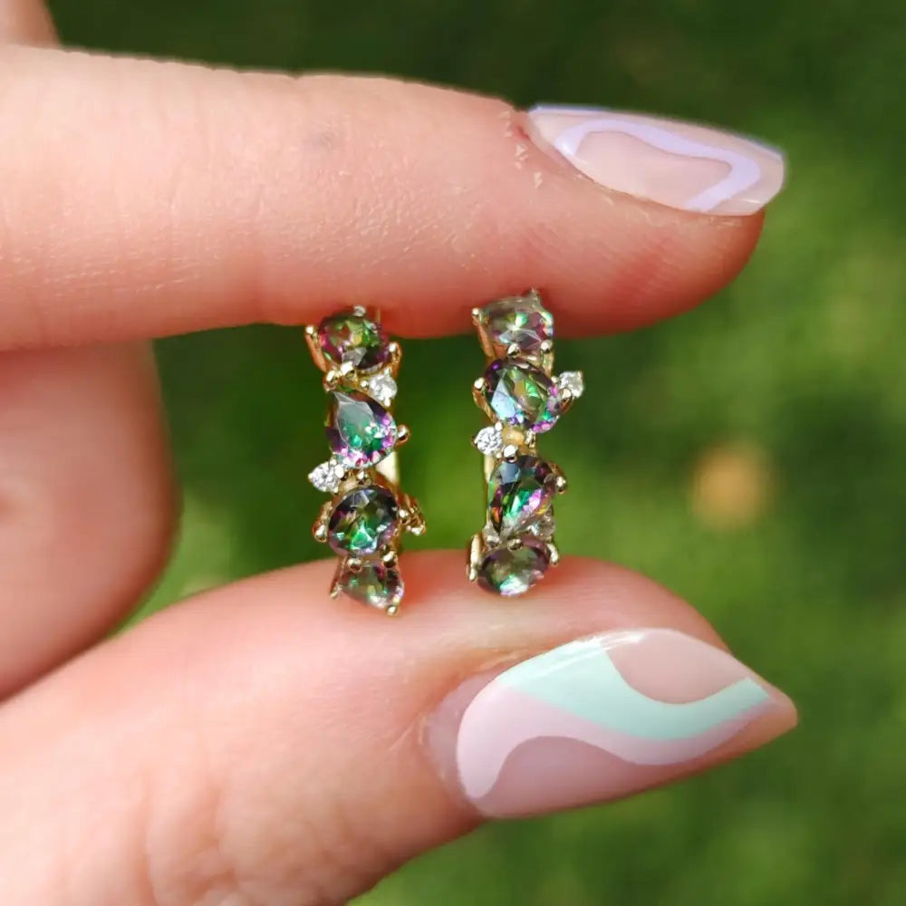 The Legacy Earrings - Alexandrite Hoops Earrings Handmade Handcrafted