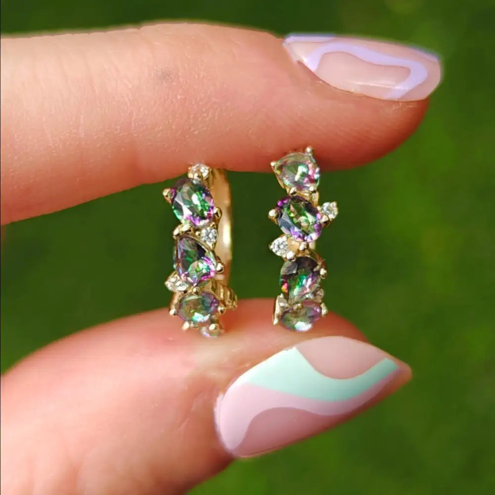 The Legacy Earrings - Alexandrite Hoops Earrings Handmade Handcrafted