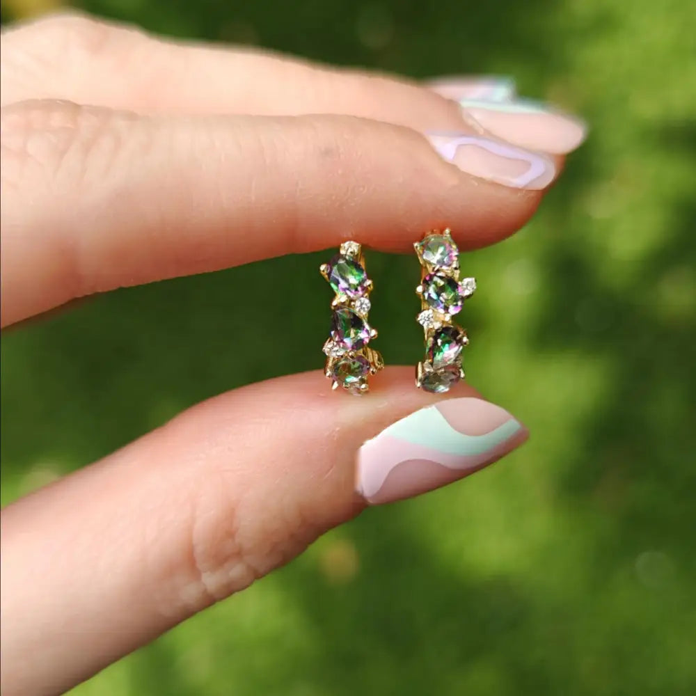 The Legacy Earrings - Alexandrite Hoops Earrings Handmade Handcrafted