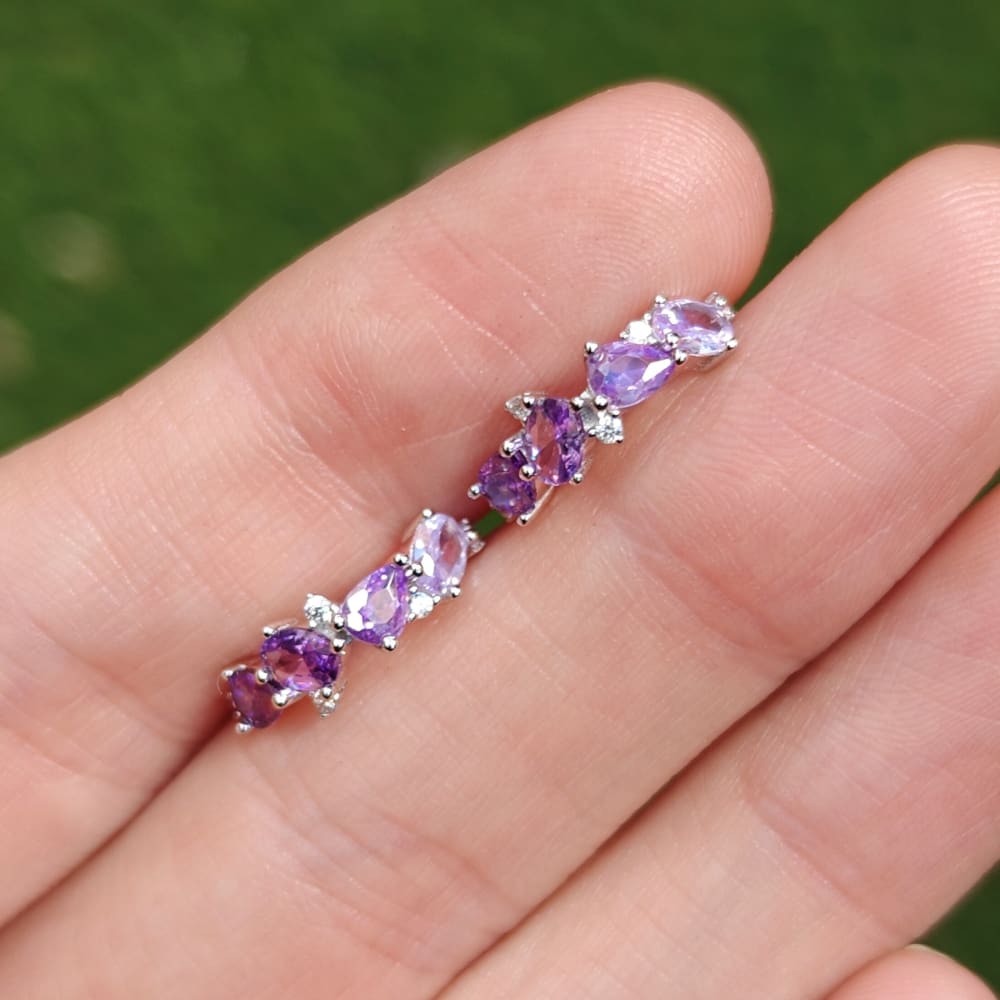 The Legacy Earrings - Amethyst Hoops Earrings Handmade Handcrafted