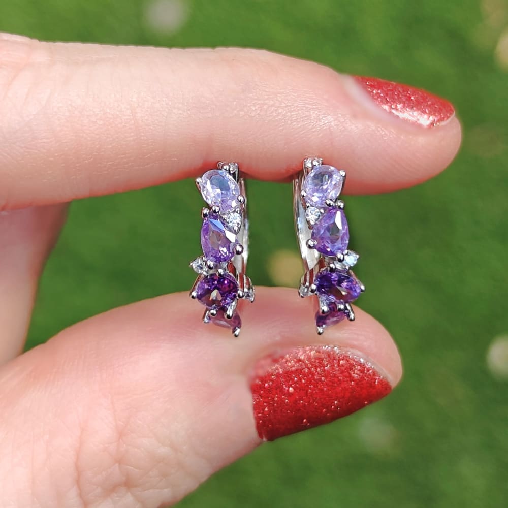The Legacy Earrings - Amethyst Hoops Earrings Handmade Handcrafted