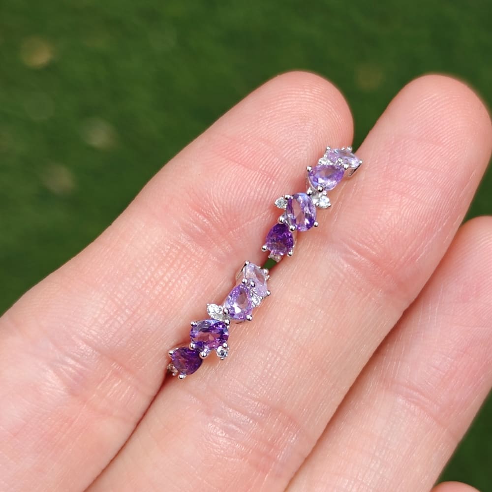 The Legacy Earrings - Amethyst Hoops Earrings Handmade Handcrafted