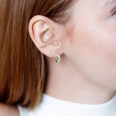 The Legacy Aquamarine Cluster Hoops Earrings Handmade Handcrafted