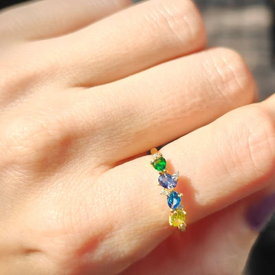 The Legacy - Birthstone Cluster Band Rings Handmade Handcrafted