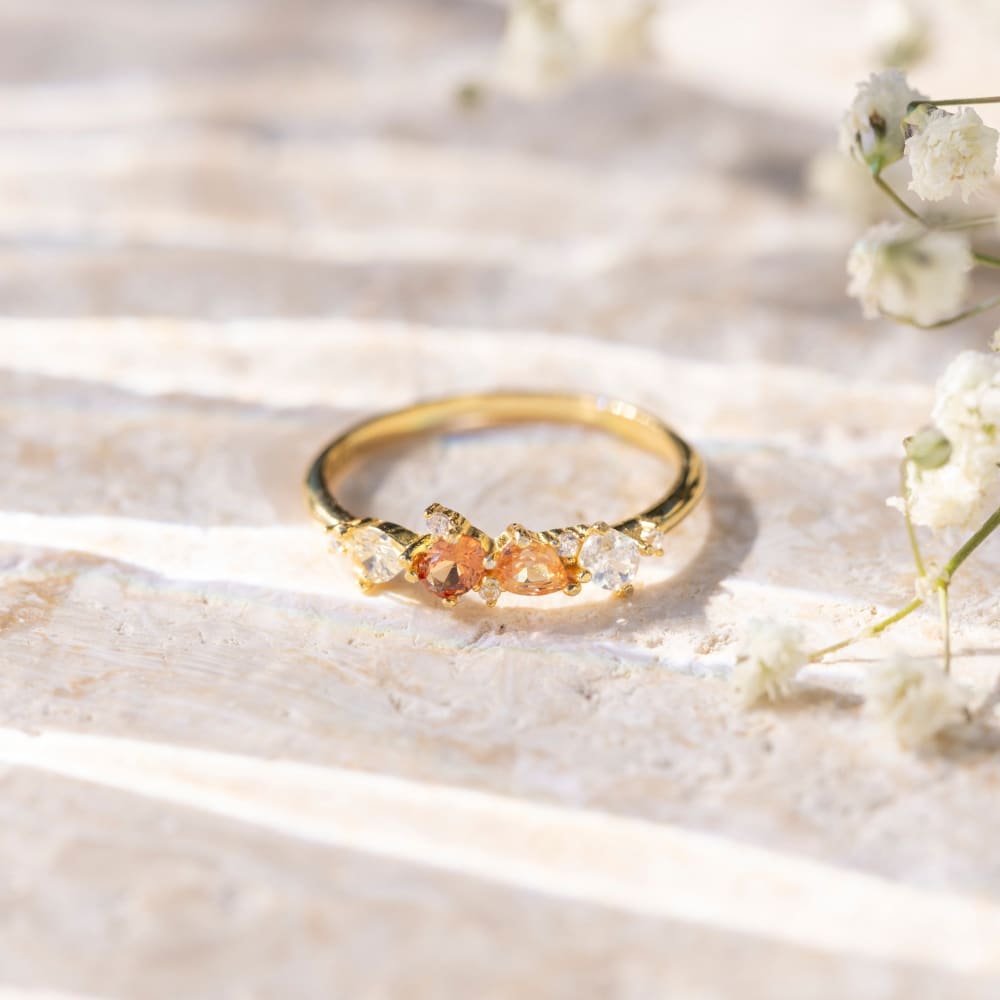 The Legacy - Citrine Cluster Band Rings Handmade Handcrafted