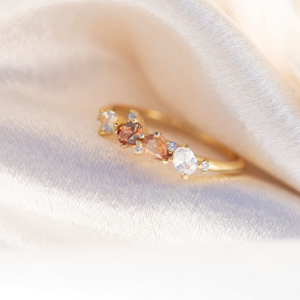 The Legacy - Citrine Cluster Band Rings Handmade Handcrafted