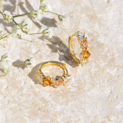 The Legacy - Citrine Cluster Hoops Earrings Handmade Handcrafted