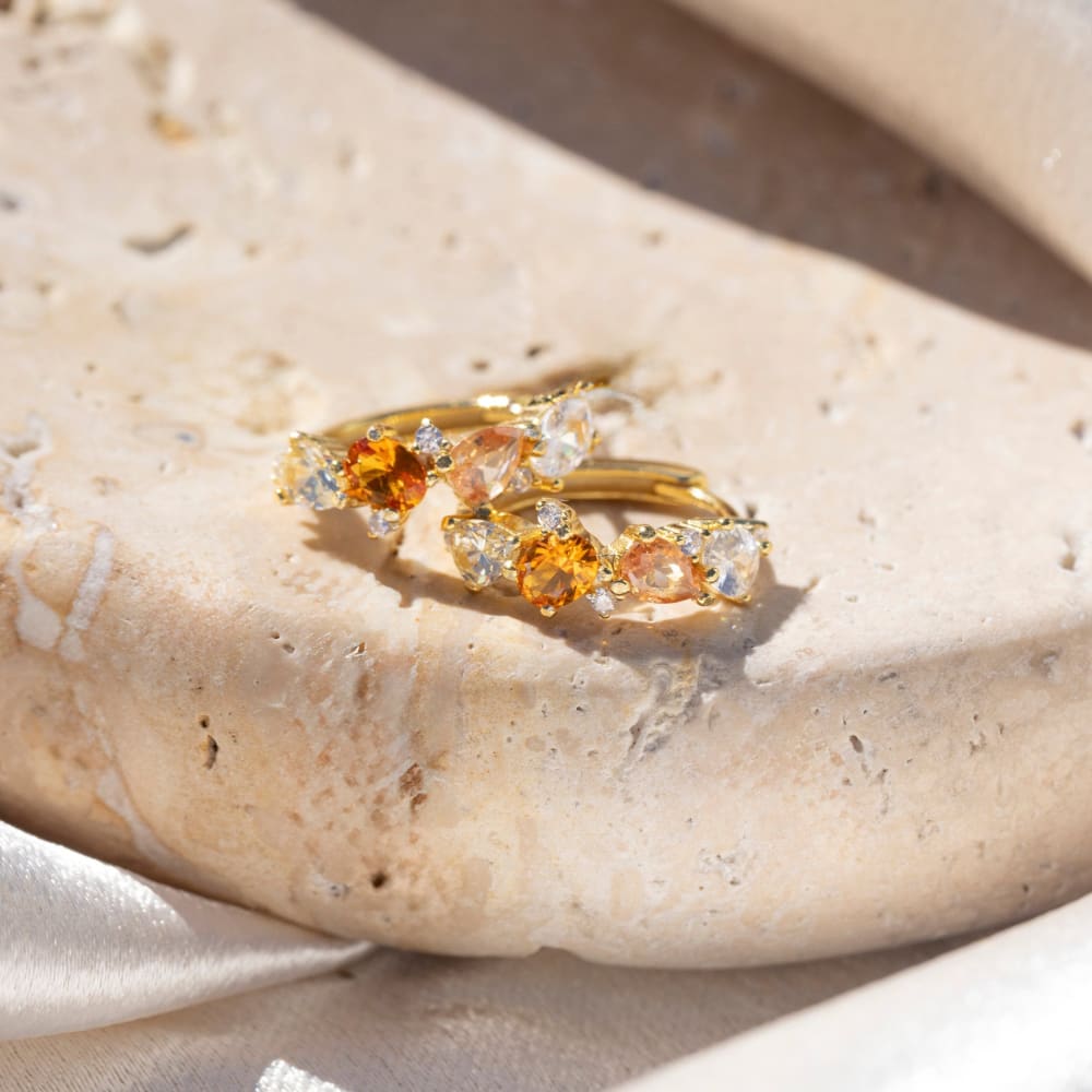 The Legacy Earrings - Citrine Hoops Earrings Handmade Handcrafted