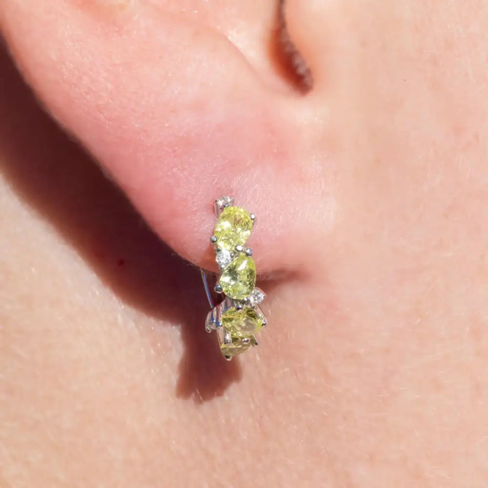 The Legacy Earrings - Peridot Hoops Earrings Handmade Handcrafted