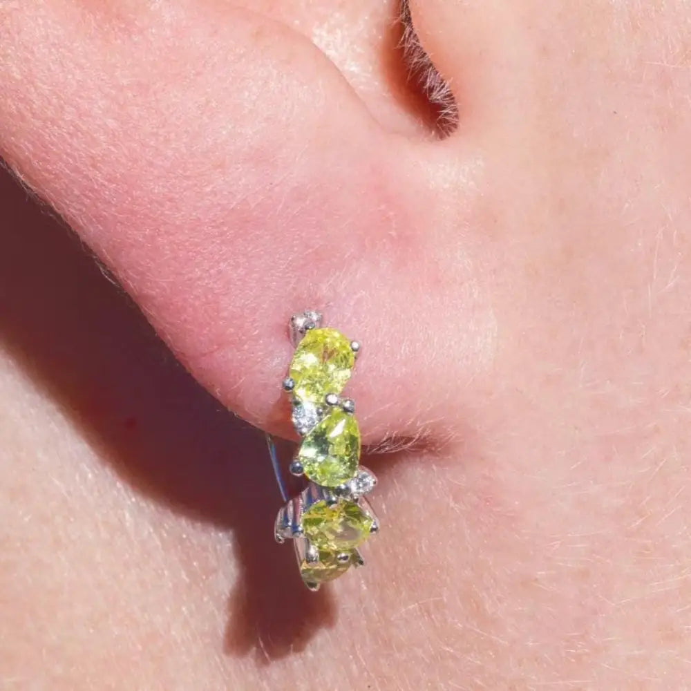 The Legacy Earrings - Peridot Hoops Earrings Handmade Handcrafted