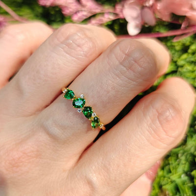 The Legacy - Emerald Cluster Band Rings Handmade Handcrafted