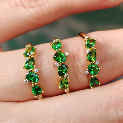 The Legacy - Emerald Cluster Band Rings Handmade Handcrafted