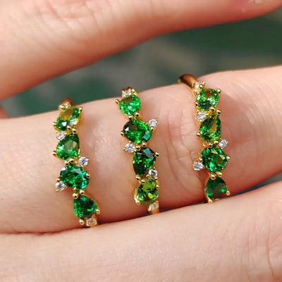 The Legacy - Emerald Cluster Ring Rings Handmade Handcrafted