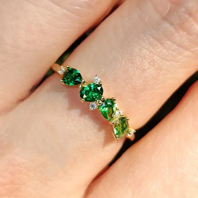 The Legacy - Emerald Cluster Ring Rings Handmade Handcrafted