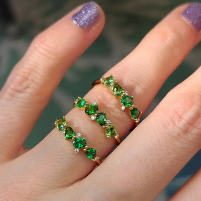 The Legacy - Emerald Cluster Ring Rings Handmade Handcrafted