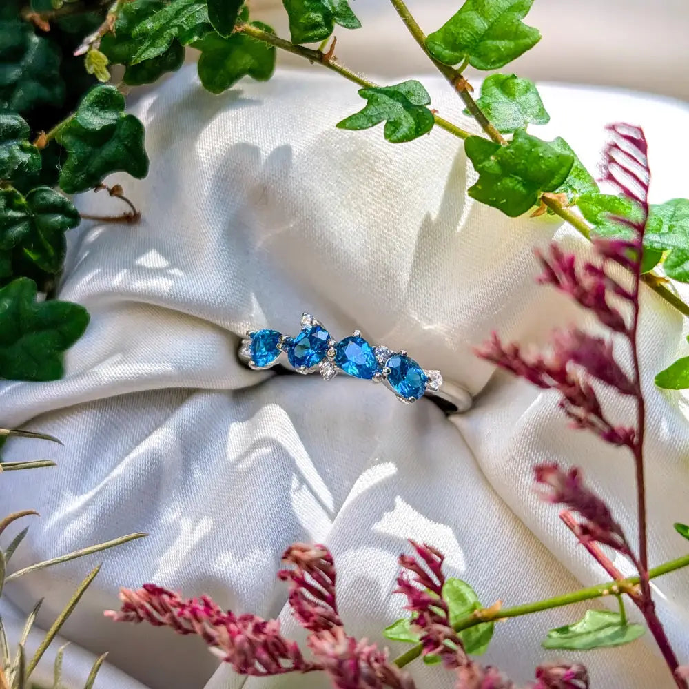 The Legacy - London Blue Topaz Cluster Band Rings Handmade Handcrafted