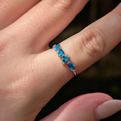 The Legacy - London Blue Topaz Cluster Band Rings Handmade Handcrafted