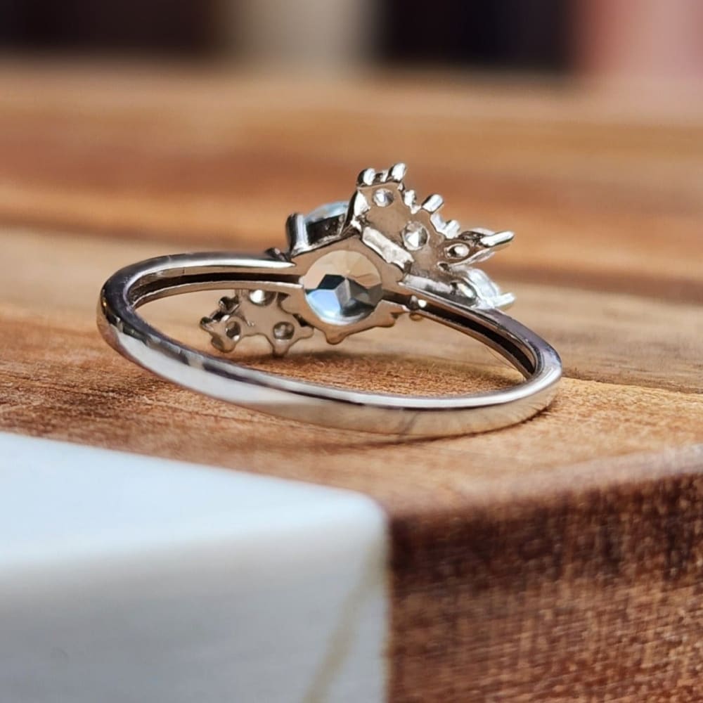 The Heirloom - Natural Aquamarine Cluster Ring Rings Handmade Handcrafted