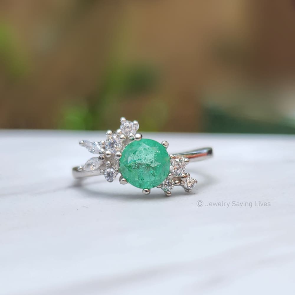 The Heirloom - Natural Emerald Cluster Ring Rings Handmade Handcrafted