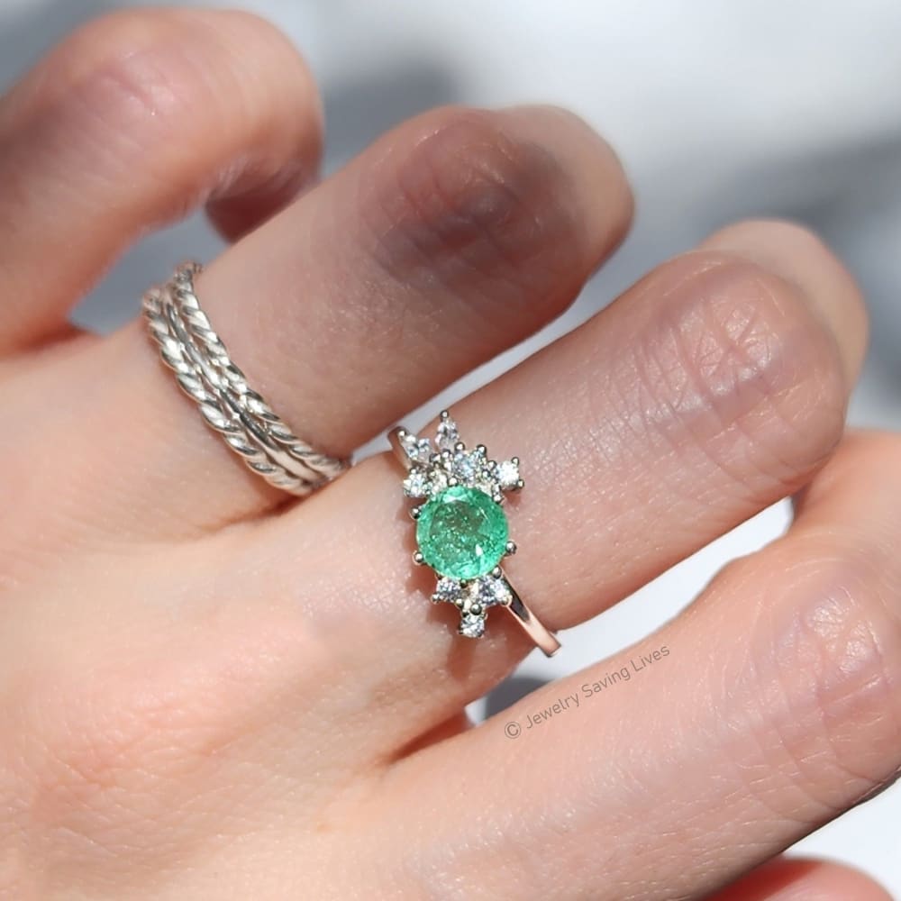 The Heirloom - Natural Emerald Cluster Ring Rings Handmade Handcrafted