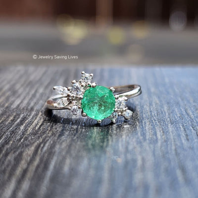 The Legacy - Natural Emerald Cluster Ring Rings Handmade Handcrafted