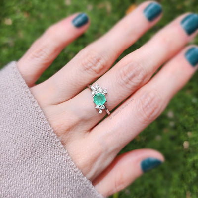 The Legacy - Natural Emerald Cluster Ring Rings Handmade Handcrafted