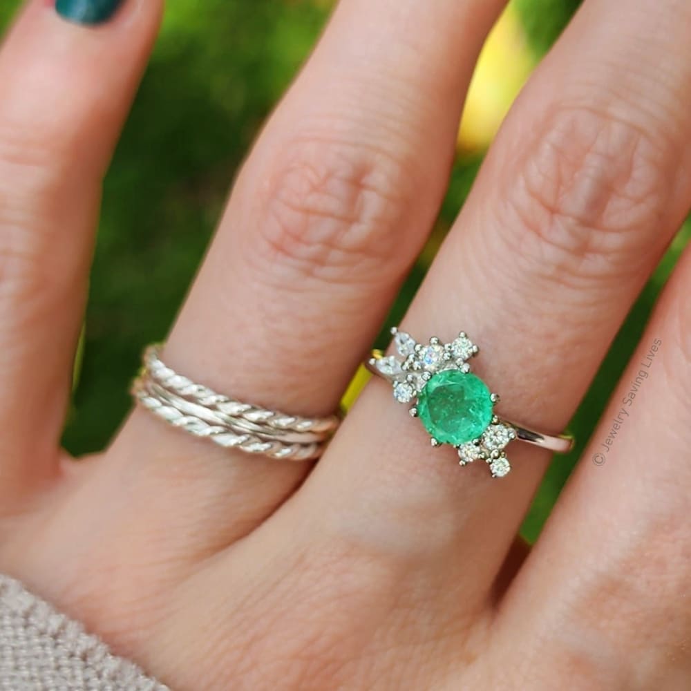 The Heirloom - Natural Emerald Cluster Ring Rings Handmade Handcrafted