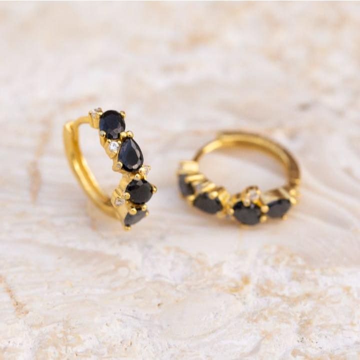 The Legacy Earrings - Onyx Hoops Earrings Handmade Handcrafted