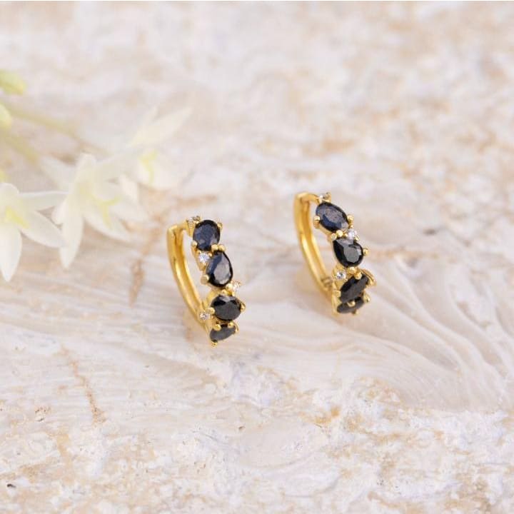 The Legacy Earrings - Onyx Hoops Earrings Handmade Handcrafted