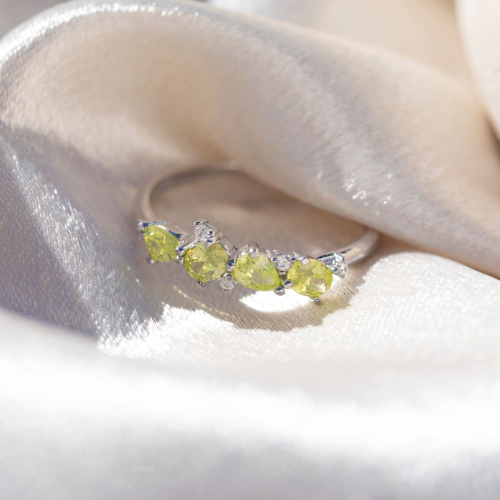 The Legacy - Peridot Cluster Band Rings Handmade Handcrafted