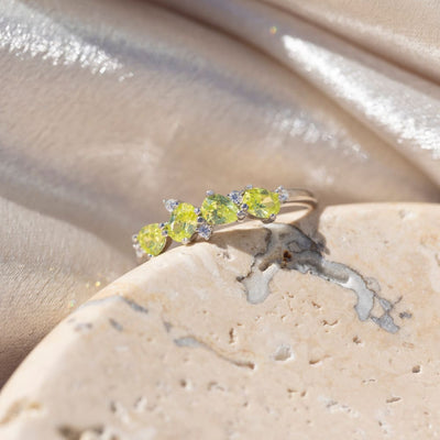 The Legacy - Peridot Cluster Band Rings Handmade Handcrafted