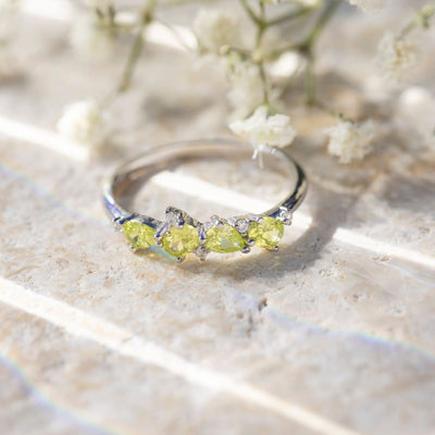 The Legacy - Peridot Cluster Band Rings Handmade Handcrafted