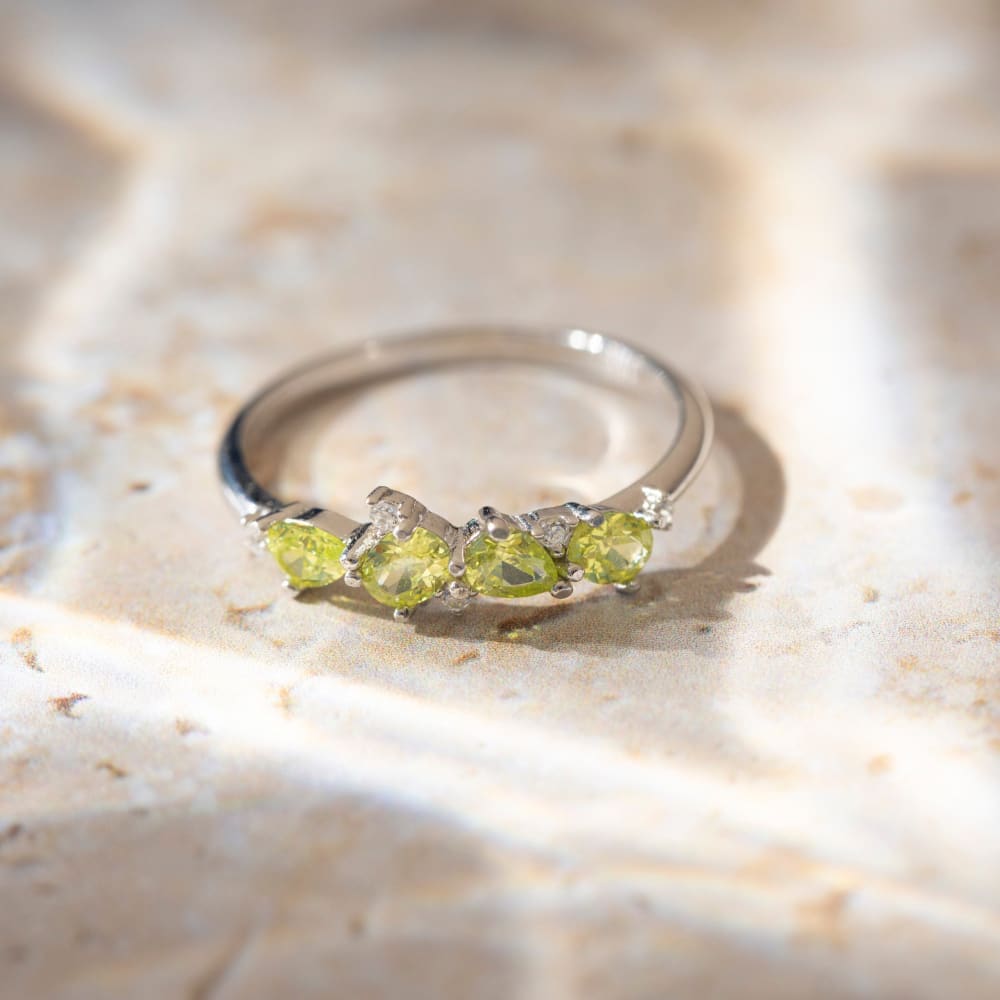 The Legacy - Peridot Cluster Band Rings Handmade Handcrafted