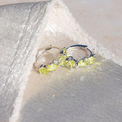 The Legacy - Peridot Cluster Hoops Earrings Handmade Handcrafted