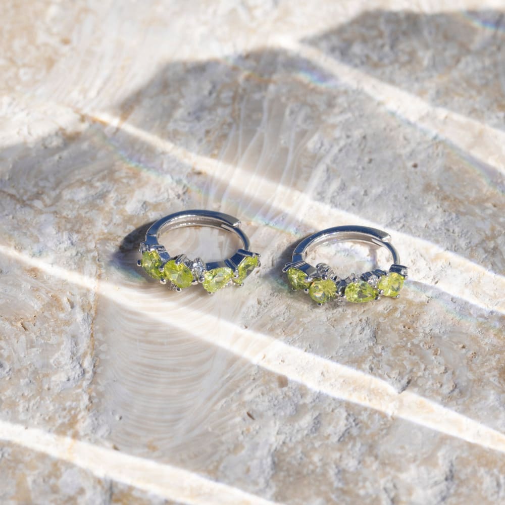 The Legacy Earrings - Peridot Hoops Earrings Handmade Handcrafted