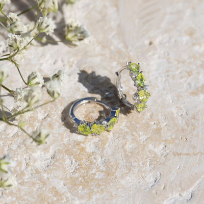 The Legacy - Peridot Cluster Hoops Earrings Handmade Handcrafted