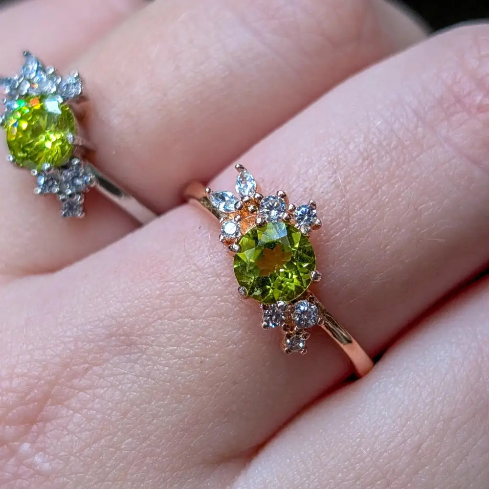 The Heirloom - Peridot Cluster Ring Rings Handmade Handcrafted
