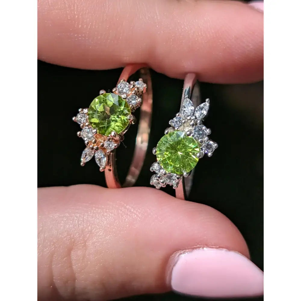 The Heirloom - Peridot Cluster Ring Rings Handmade Handcrafted